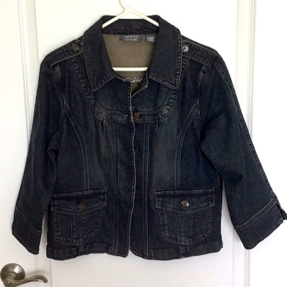 Motto cropped denim jacket